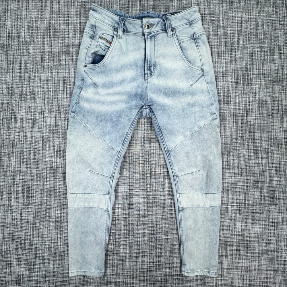 Diesel Women Fayza-C-Ne Jogg Cropped Boyfriend Jeans Light Wash Size 23 Stretch